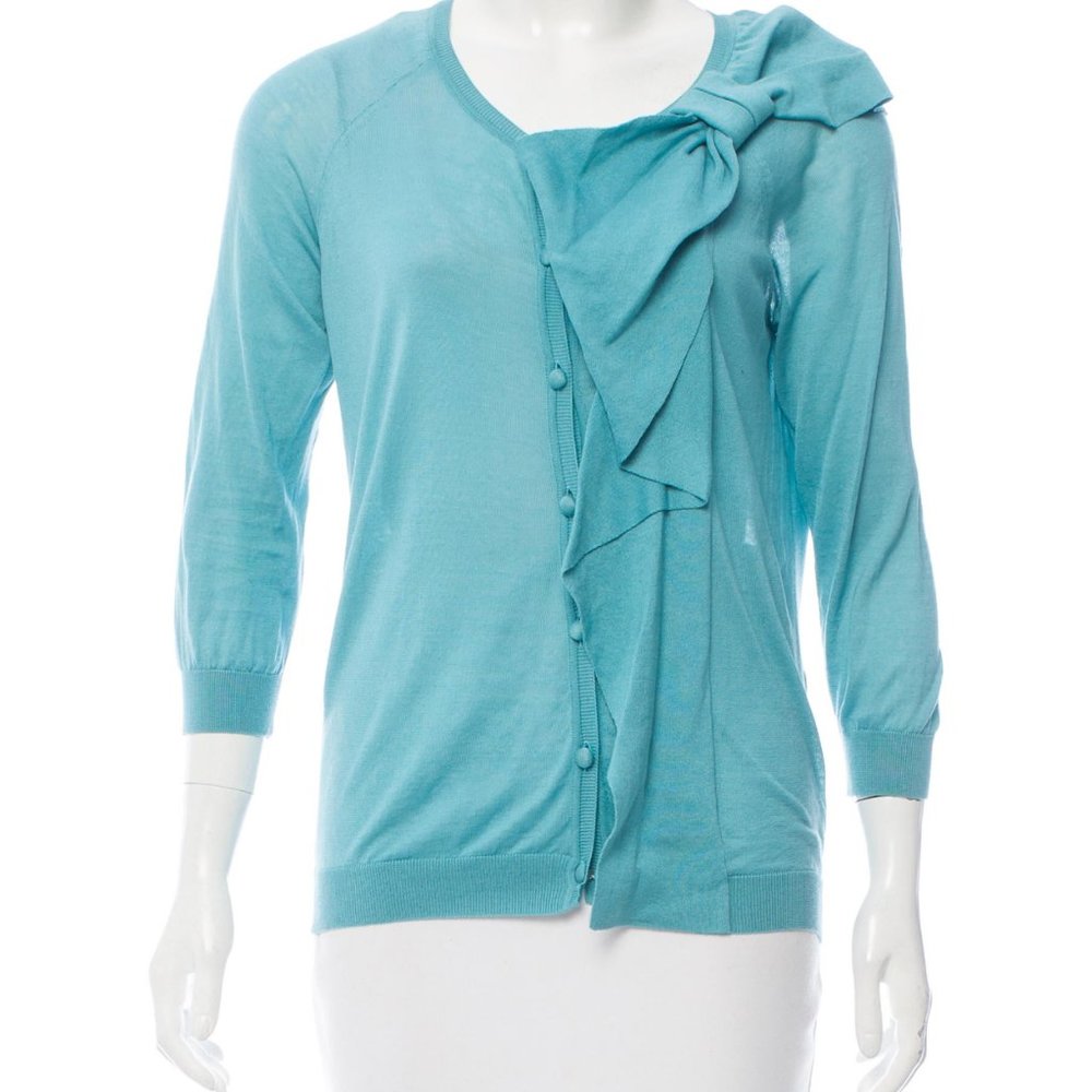 RED VALENTINO Bow-Accented Knit Cardigan